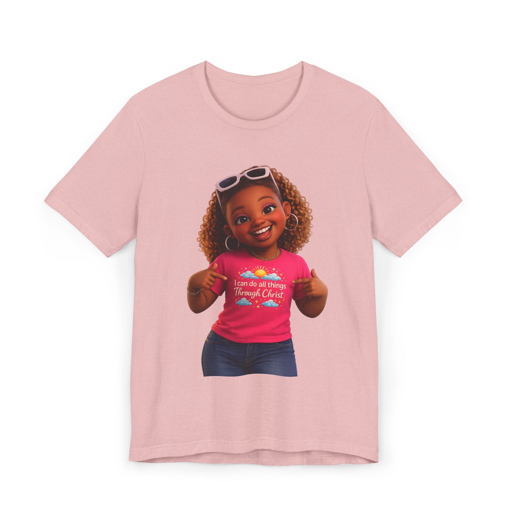 Girl Cartoon T-Shirt — Cute Smiling Kid Graphic Tee