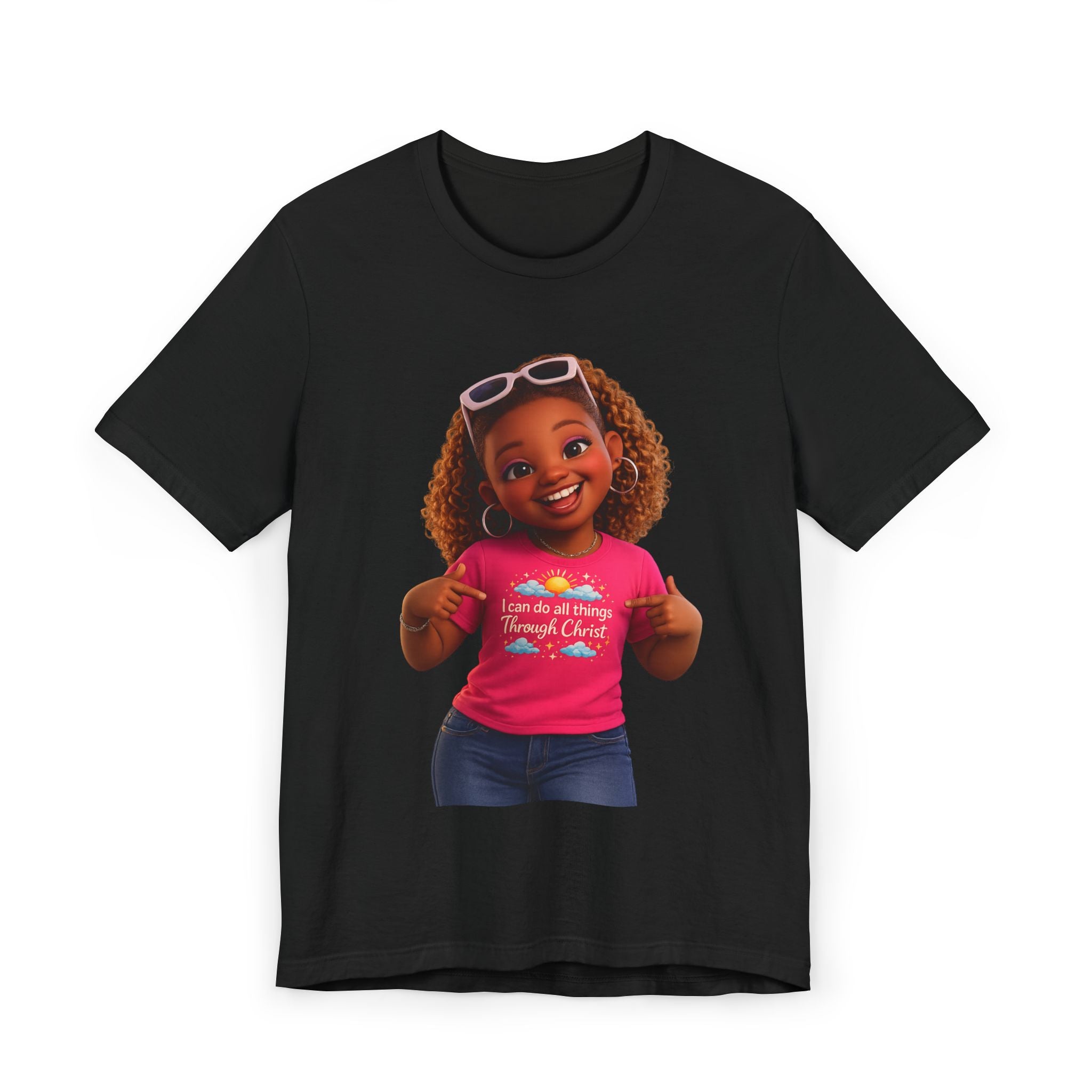 Girl Cartoon T-Shirt — Cute Smiling Kid Graphic Tee