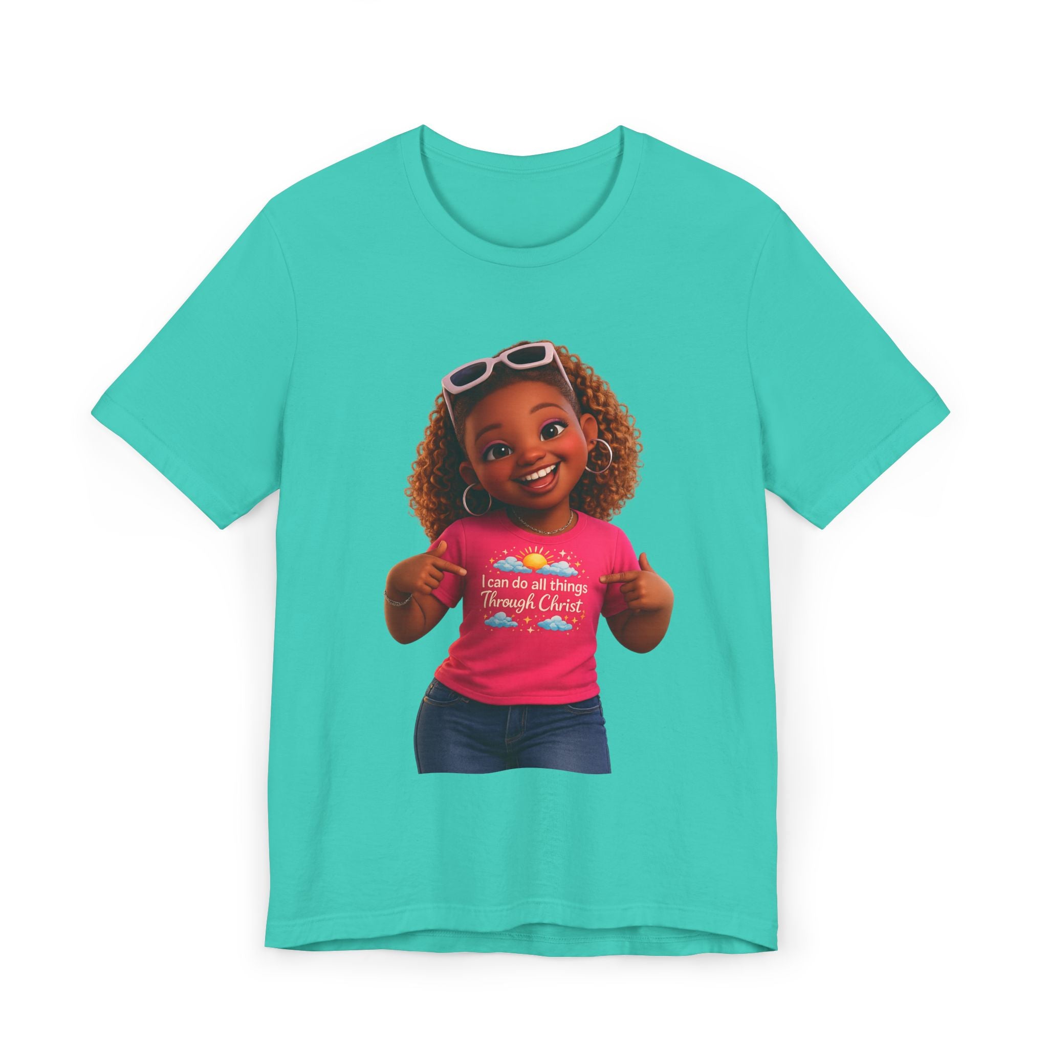 Girl Cartoon T-Shirt — Cute Smiling Kid Graphic Tee