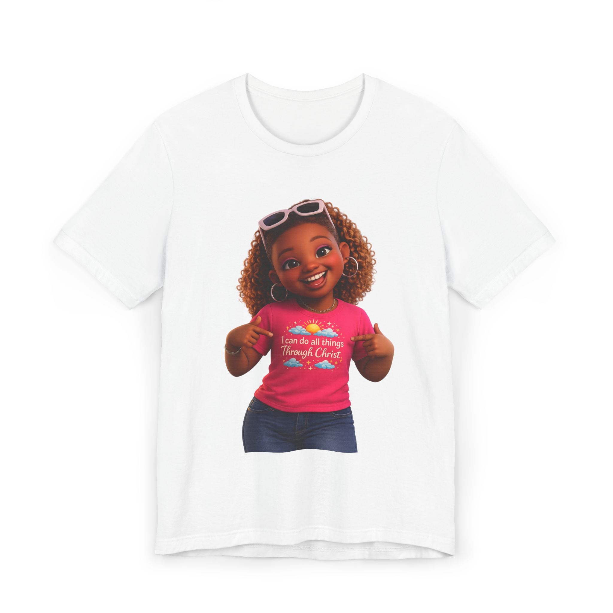 Girl Cartoon T-Shirt — Cute Smiling Kid Graphic Tee