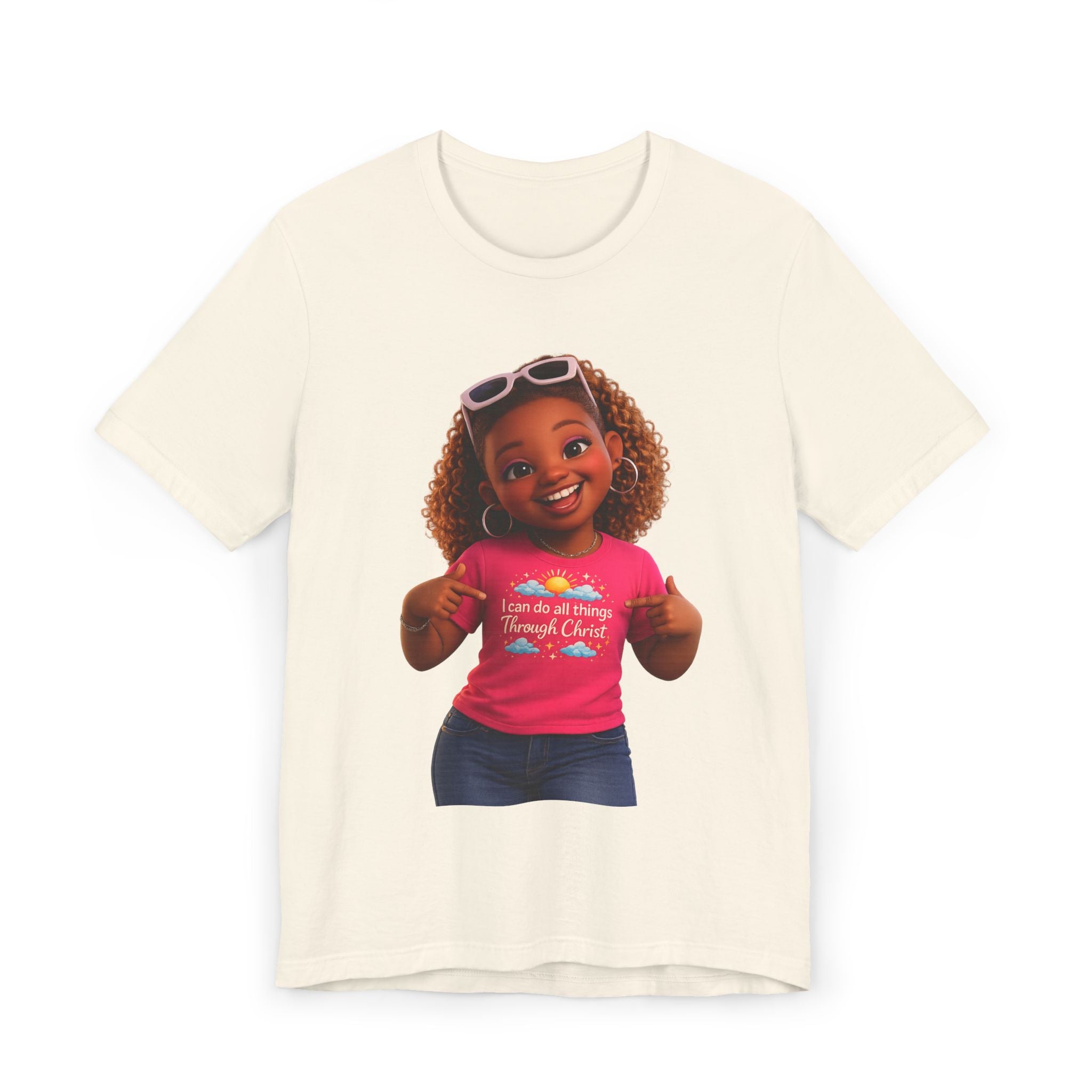 Girl Cartoon T-Shirt — Cute Smiling Kid Graphic Tee