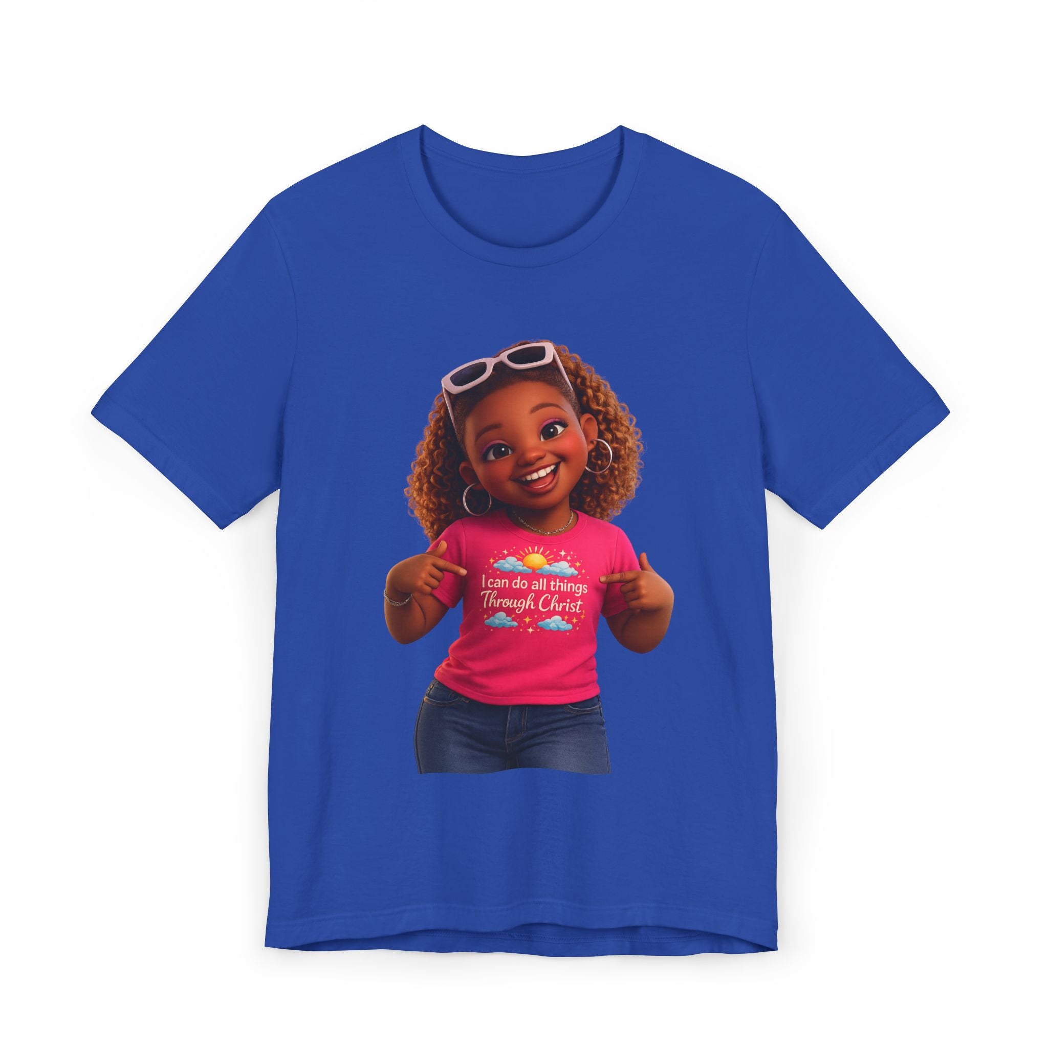Girl Cartoon T-Shirt — Cute Smiling Kid Graphic Tee